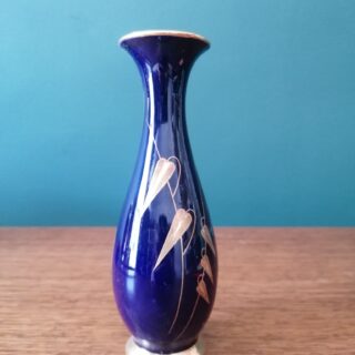 bavaria arany mintás porcelán váza kék yupie