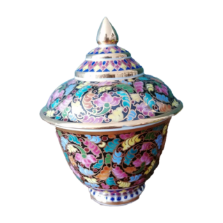 Thai Benjarong porcelánedény, dekoráció, yupie