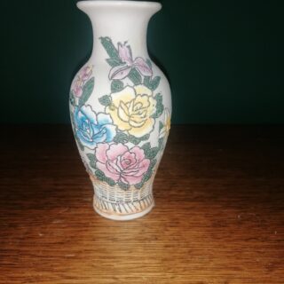 virágmintás kerámia váza kézzel készült egyedi stílus yupie