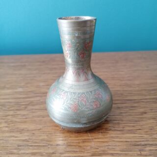 régi festett indiai réz váza egyedi dekoráció vintage elegáns yupie