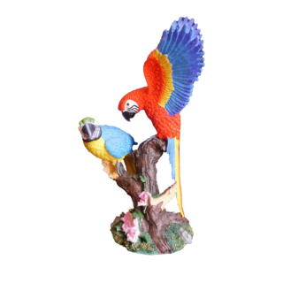 Színes papagáj pár figura, dekoráció, yupie