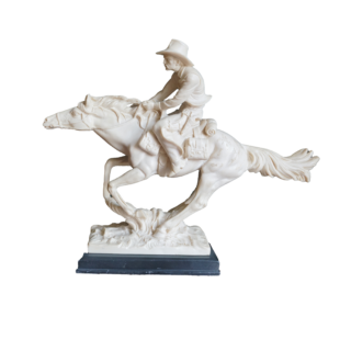 Santini Pony Express szobor (aláírt), dekoráció, yupie