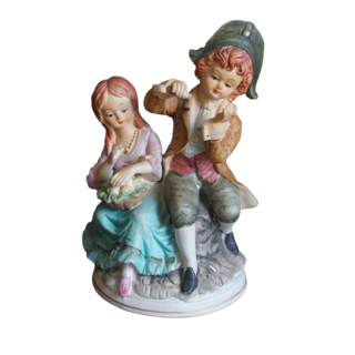 Vintage porcelán figura, dekoráció, yupie