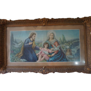 Jézus Máriával és Józseffel poszterkép üvegborítással, dekoráció, kpek, szentképek, yupie