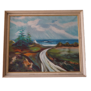 Homokos út a tengerhez tájkép (aláírt, alkotó ismeretlen, eredeti cím ismeretlen), dekoráció, képek, yupie