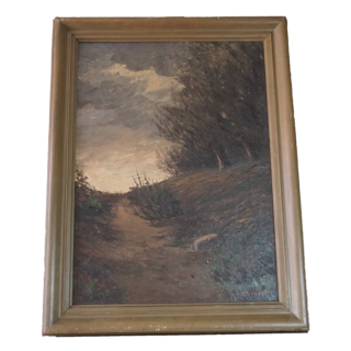 Erdőszéli tájkép (aláírt, festő ismeretlen, eredeti cím ismeretlen), dekoráció, képek, yupie