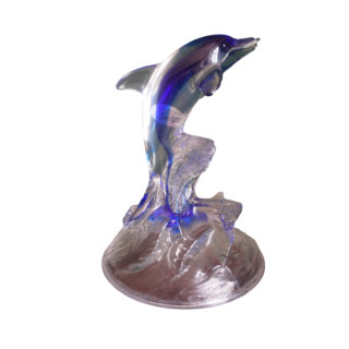 Crystal D'Arques kristály delfin figura, dekoráció, yupie