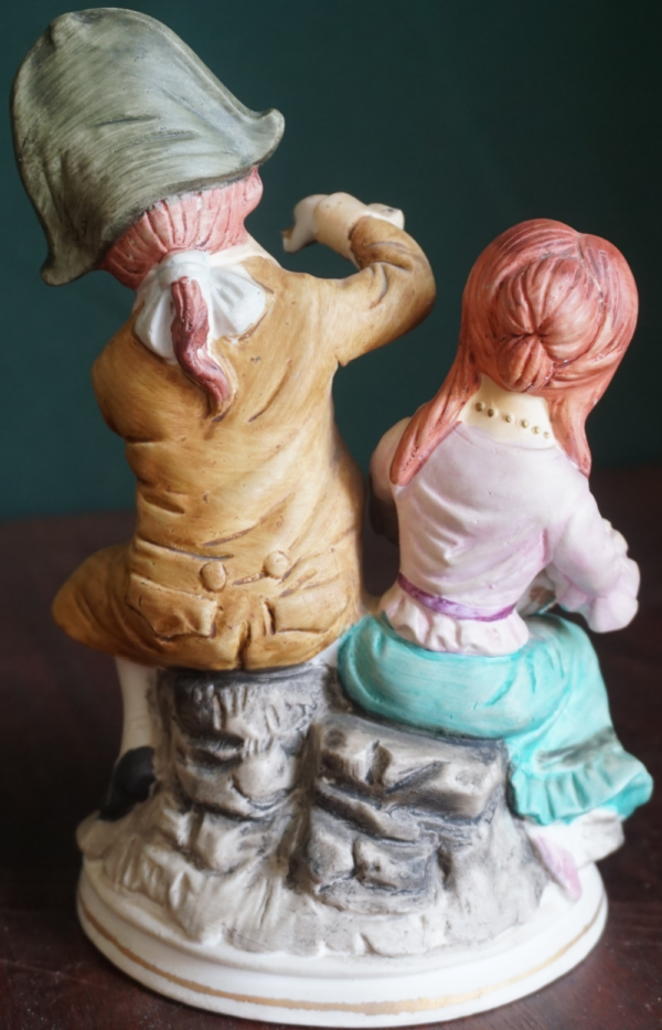 Vintage porcelán figura, dekoráció, yupie