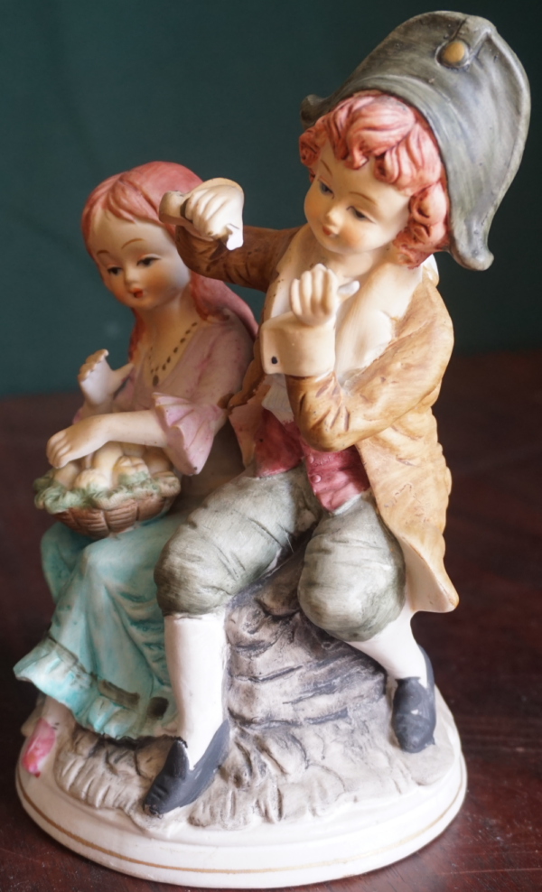 Vintage porcelán figura, dekoráció, yupie