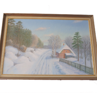 A Wennerberg: Erdőszéli téli táj (cím és alkotó ismeretlen), dekoráció, képek, yupie
