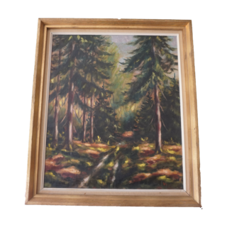 Fenyves erdő tájkép (eredeti cím és alkotó ismeretlen), dekoráció, képek, yupie