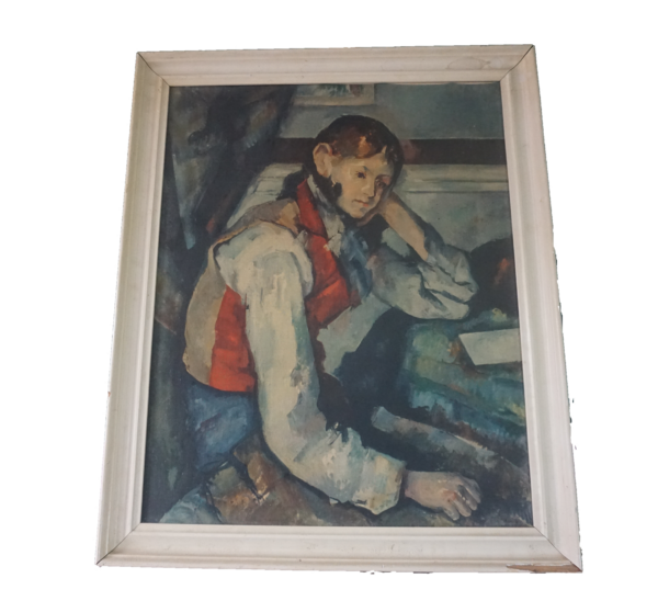 Paul Cezanne: A fiú a vörös mellényben (másolat), dekoráció, képek, yupie