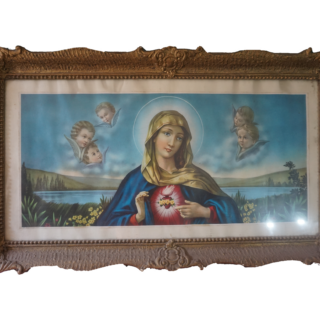 Máriát ábrázoló poszterkép üvegborítással, dekoráció, képek, szentképek, yupie