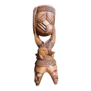 Faragott afrikai témájú szobor, dekoráció, yupie